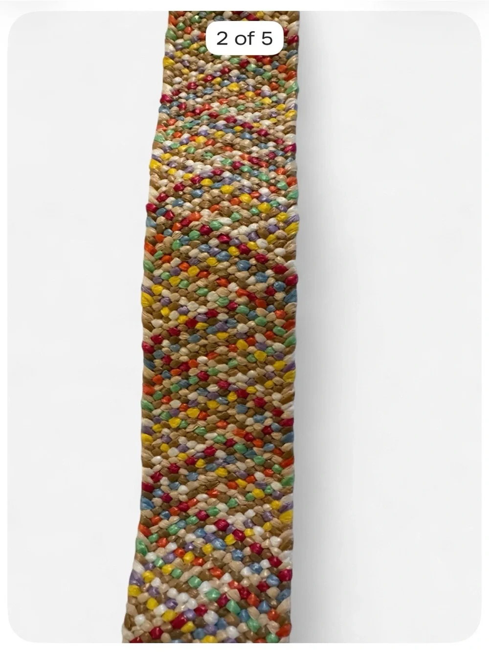 Women’s Multicolor Woven Straw Waist Belt | Square Buckle | NWOT